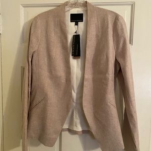 NWT Banana Republic Collarless Linen-Cotton Blazer Sz 6 Light Sand Dune